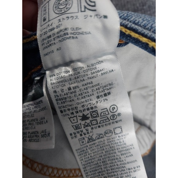 Levis 541 Jeans Mens 39x32 Blue Ahtletic Taper Medium Wash Fade Whiskered Grunge - Picture 12 of 13